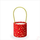 Hortum Saplı Kalpli Kırmızı Pelüş Kutu Küçük Boy - 12 cm
