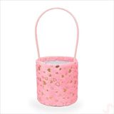 Hortum Saplı Kalpli Pembe Pelüş Kutu Büyük Boy - 16 cm