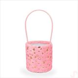 Hortum Saplı Kalpli Pembe Pelüş Kutu Orta Boy - 14 cm