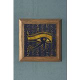 Horus un gözü temalı Masif Çerçeveli Taş Tablo-Duvar Dekoru- Oscar Stone Decor 28X28 CM