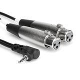 Hosa 3.5 mm 90 Derece TRS (M) Dual XLR (F) Stereo Breakout 60 cm Kablo