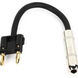 Hosa BNP-116 Black 1/4" TS to Dual Banana Speaker Adaptor, 6 Inch