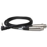 Hosa CYX-402F Çift XLR3F Dik Açı 3,5 mm TRS Mikrofon Kablosu, 2 Ayak