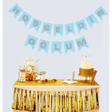 Hoşgeldin Oğlum Mavi Üzeri Gümüş Yeni Doğan Bebek Doğum Süsü Afiş Bayrak Flama 2.2 Metre Bx40