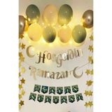 Hoşgeldin Ramazan Gold Yazı Ledli Zincir Balon Seti 11 Ayın Sultanı Ramazan Ev Süsleme Seti