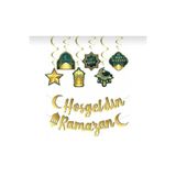Hoşgeldin Ramazan Kaligrafi 6 Li Tavan Sarkıt 2Li Dekorasyon Süsleri