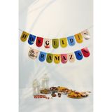 Hoşgeldin Ya Şehr-i Ramazan Renkli Flama Duvar Süsü Ramazan Süsü Hasır İp ile Gönderilmektedir