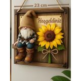 “Hoşgeldiniz” Yazılı Retro Tarz Ahşap Kapı Süsü – 23x23 Cm – Dekoratif Duvar Süsü