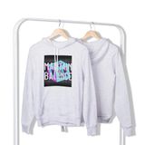 Hosho Baskılı Kapüşonlu Sweatshirt Özel Tasarım Tek Üretim (Mor, S)