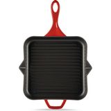 Hosse Kırmızı 28x28 cm Yardımcı Kulplu Kare Grill Tava