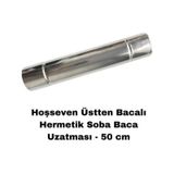 Hoşseven HDU 10 Üstten Bacalı Ayaklı 50 cm Doğalgaz Soba Baca Uzatması