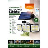 HOT POWER Solar Güneş Enerjili 122 Ledli Hareket Sensörlü Bahçe Balkon Aydınlatma Sokak Lambası