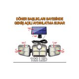 HOT POWER Solar Güneş Enerjili 122 Ledli Hareket Sensörlü Kumandalı Bahçe Balkon Aydınlatma Sokak Lambası