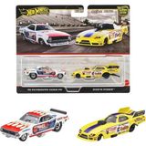 Hot Wheels 1:64 Premium Araba 2'li Paket 72 Plymouth Cuda Fc - Rob'n Pınks Metal Renkli - 8 cm