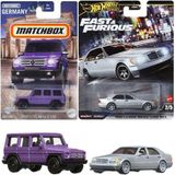 Hot Wheels 2 Araç Mercedes Benz Set - Premium 500 Sel & Matchbox G 550 (1/64), Oyuncak Ar