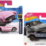 Hot Wheels 2 Araç Set Barbie The Movie 1956 Corvette & 2024 Gmc Hummer Ev (1/64)