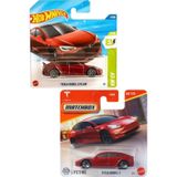 Hot Wheels 2 Araç Set - Matchbox Tesla Model 3 & Hot Wheels Tesla Model S Plaid (1/64) Kırmızı