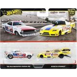 Hot Wheels 2'li Premium Araba 72 Plymouth Cuda Fc & Rob'n Pinks JBL01 - Siyah - Beyaz