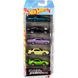 Hot Wheels 5'Li Fast & Furious Araba Seti, Hızlı Ve Öfkeli Filmlerindeki Arabalardan Ilham Alan 5 Ad
