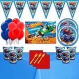 Hot Wheels Afişli Havalı Arabalar 40 Kişilik Doğum Günü Parti Süsleri Malzemeleri Seti