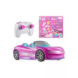 Hot Wheels Barbie Cabrio RC Pembe Uzaktan Kumandalı Araba, Çıkartma Dahildir, İki Bebek ve Açılabilir Bagaj için Koltuk, Çocuk Oyuncağı, 4 Yaş, JBH05