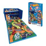 Hot Wheels Cars Case Garage Box Playmat - 3'ü 1 arada Collapsible Car Toys Storage Box with Speed Roads I Toy Car Storage (Arabalar Dahil Değildir)