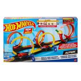 Hot Wheels Çok Çemberli Yarış Oyun Seti, 1 Hot Wheels Araba Dahil, Tek Kişilik Veya Çok Oyunculu Rekabet, 63 Cm Uzunluğunda Çemberli Pist, 4-10 Yaş