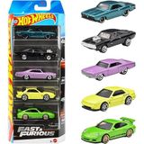 Hot Wheels Fast & Furious 2025 5'li paket (70 Dodge Charger RT, 1966 Chevrolet Impala, Porsche 911 Gt3 RS, 68 Plymouth Barracuda Formula S, Nissan Silvia) çok renkli
