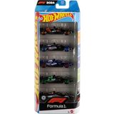 Hot Wheels Formula 1 5'li Araba Seti, F1 yarış takımlarından ilham alan 5 adet 1:64 ölçekli metal araç, koleksiyona uygun yarış arabaları, JGF58
