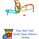 Hot Wheels Hızlı Fırlatma ve Döngü Parkuru Oyun Seti Hot Wheels Hızlı Fırlatma ve Döngü Parkuru Oyun Seti ve 1:64 Ölçekli Metal Oyuncak Araba, Çarpışma Temalı Pist Set + Play-Doh Oyun Hamuru
