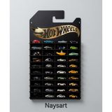 Hot Wheels Hotwheels Premium Temalı Pleksi Logolusiyah Mdf Raflı 40 Arabalık Duvar Rafı Kartonet 1/64 Araba