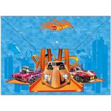 Hot Wheels HW-961 Çıtçıtlı Dosya 1 Adet Renkli Araba Temalı Mavi Kapaklı