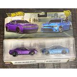 Hot Wheels JHW47 Premium 2 Paket 2018 Dodge Challenger SRT Demon / 2015 Dodge Charger SRT Ride On Oyuncak Mini Araba 3 Yaş ve Üstü Mor/Mavi