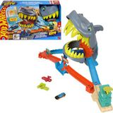 Hot Wheels Köpek Balığını Yendiğiniz Veya Ona Yem Olduğunuz City Oyuncak Araba Ve Pist Se