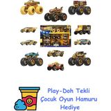 Hot Wheels® Monster Trucks Bigfoot Trophy Şampiyonları Araba ve Kamyon Çoklu Arabalar, Metal Bigfoot, 5-Alarm, Bone Shaker, Mega-Wrex, Tiger Shark ve 6 Araba, JDW07 + Play-Doh Oyun Hamuru