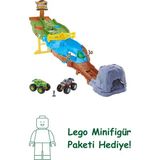 Hot Wheels Monster Trucks Bigfoot ve Gunkster, kolayca saklama özelliğiyle Monster Trucks Yıkım Pisti, HJG32