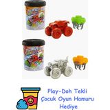 Hot Wheels Monster Trucks Color Reveal Renk Değiştiren Araçlar 2'li Paket + Play-Doh Oyun Hamuru