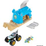 Hot Wheels® Monster Trucks Fırlatıcı Oyun Seti Serisi Monster Truck Aracı ve 1:64 ölçekli Hot Wheels® araba içerir 4 yaş ve üzeri GKY03