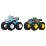 Hot Wheels Monster Trucks Güçlü Ikili 1:64 Arabalar Bionic Bruiser ve Test Subject JCC68 - Siyah - Beyaz
