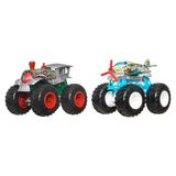 Hot Wheels Monster Trucks Güçlü Ikili 1:64 Arabalar Loco Punk ve Airplane Mode JCC66 - Siyah - Beyaz