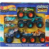 Hot Wheels Monster Trucks Köpek Balığı ve Dinozor Araba Multi Paket JGD68 - Siyah - Beyaz