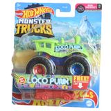 Hot Wheels Monster Trucks Loco Punk, [1:64 Ölçek] Neon Shockers 13/75 Yeniden Ezilebilir