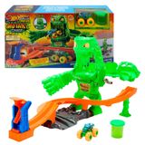 Hot Wheels Monster Trucks Mutant Canavarla Mücadele oyun seti, 1:64 ölçekli Mutant Rhinomite oyuncak kamyon ve 110 gram yeniden kullanılabilir Slime™, JMK90
