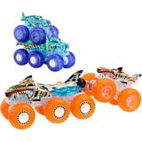 Hot Wheels Monster Trucks Toy Truck & Big Rig Multipack, 1:64 Ölçekli Mega-Wrex & Tiger Shark Ile Eş