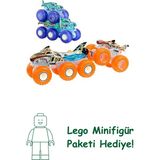 Hot Wheels Monster Trucks Toy Truck & Big Rig Multipack, 1:64 Ölçekli Mega-Wrex & Tiger Shark ile Eşleşen Power Smashers Deco