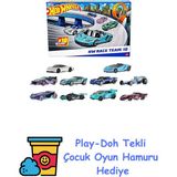 Hot Wheels Oyuncak Arabalar, 10'lu Yarış Arabası Paketi, 1:64 Ölçekli Corvette, Lamborghini, Mclaren ve Hot Wheels Originals Içerir (Amazon'a Özel) + Play-Doh Oyun Hamuru