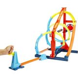 Hot Wheels Oyuncak Lisanslı Ürün Track Builder Spiral Dönüşlü Pist Oyun Seti, yaratıcı spiral pist yarışları, hedefi vur