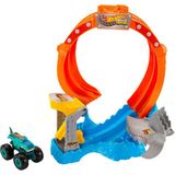 Hot Wheels Oyuncak Monster Trucks Köpekbalığı Oyun Seti, 1:64 Ölçekli Mega-Wrex Araç, Çemberin Içind
