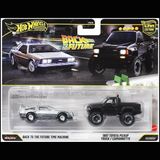 Hot Wheels Premium Döküm Model Araba Seti 1:64 Back To The Future DeLorean ve 1987 Toyota Pickup