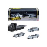HOT WHEELS Premium Fleet Street Set – Porsche 911 GT1, Mercedes-Benz CLK-GTR, McLaren F1, Taşıyıcı Kamyonet